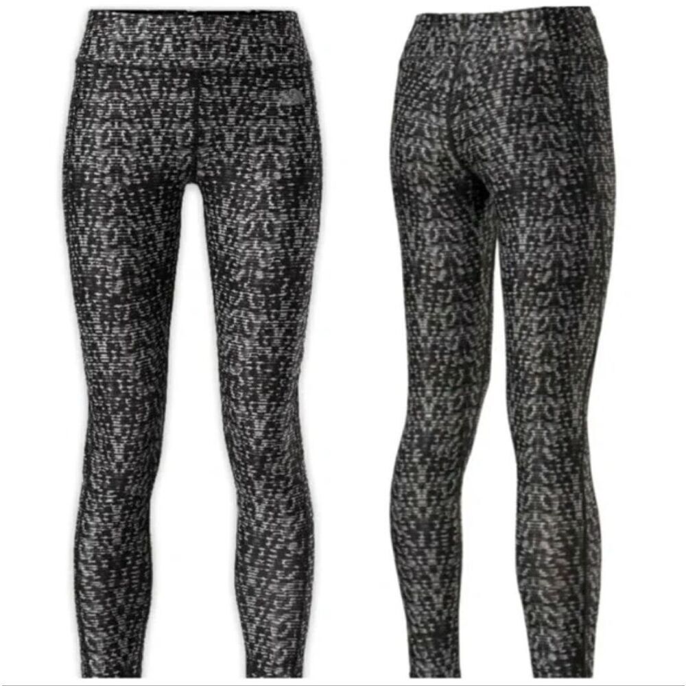 The North Face Pulse leggings black and white geometric pattern size XL